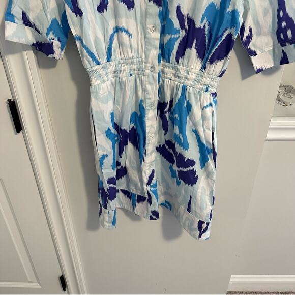 Tuckernuck Sheridan French Blue Ikat Print Mini Dress Small - Picture 7 of 11